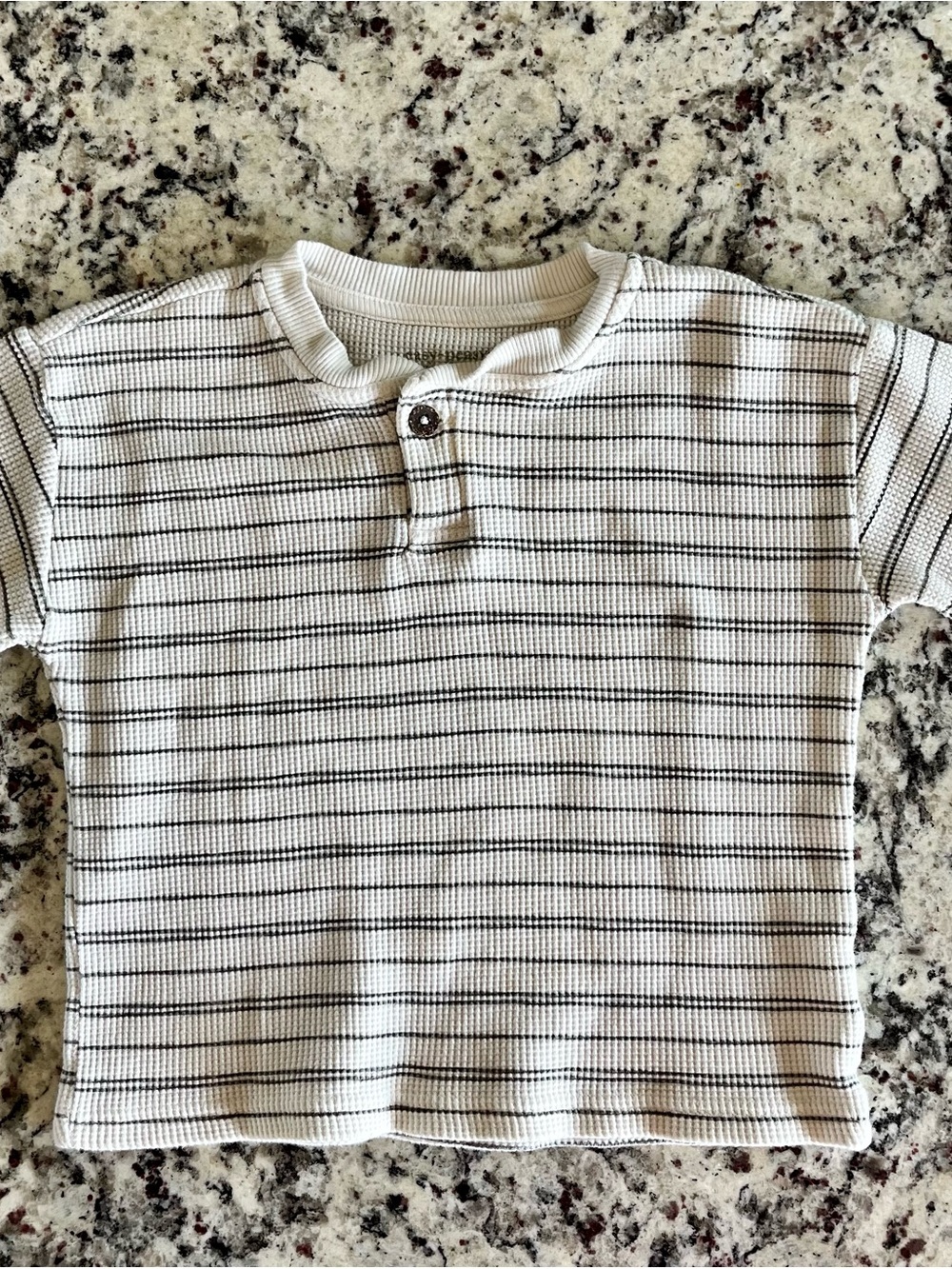 3T Striped Cream & Black Henley